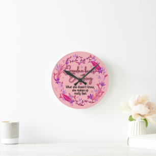 Grandma Knows Everything Round Clock