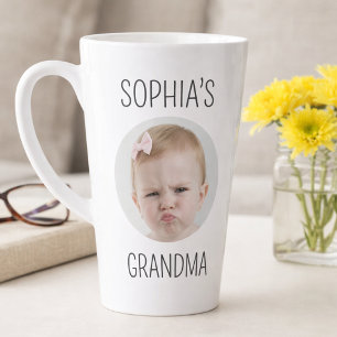 Grandma Latte Mug with Baby Photo Custom Gift