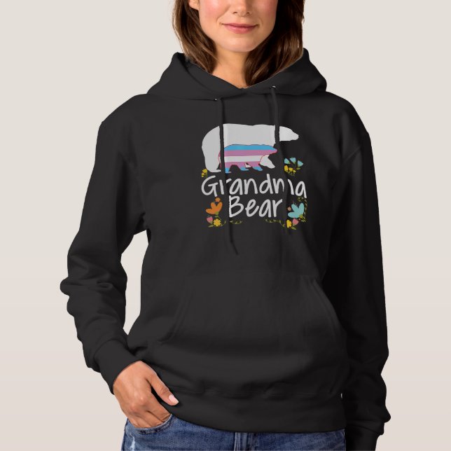 Grandma Lgbt Bear Transgender Rainbow Lgbt Gay Les Hoodie (Front)