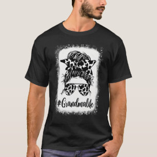 Grandma Life Cow Messy Bun Hair Bleached Mother's T-Shirt
