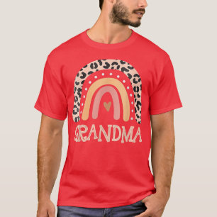 Grandma Life Leopard Rainbow Cheetah Print Grandma T-Shirt