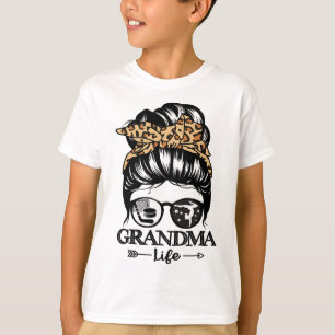 Grandma Life Messy Bun Hair Funny Hockey Gymnastic T-Shirt