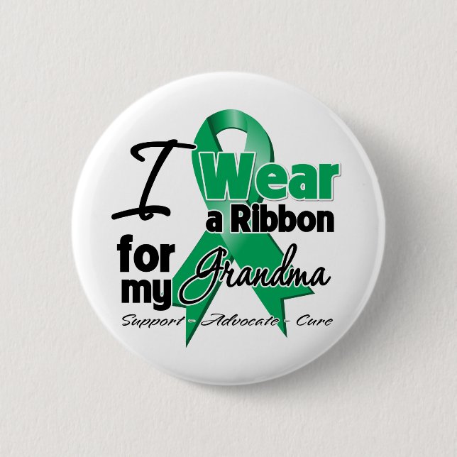 Grandma - Liver Cancer Ribbon.png 6 Cm Round Badge (Front)