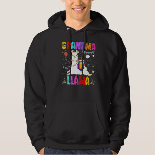 Grandma Llama Birthday Llama Alpaca Theme Family B Hoodie