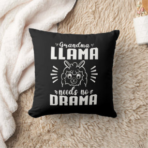 Grandma Llama Needs No Drama Cute Llama Birthday Cushion