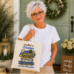 Grandma Loudest In The Bleachers Football Tote Bag