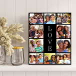 Grandma Love 10 Photo Collage Black Faux Canvas Print<br><div class="desc">A black photo collage faux canvas print to celebrate the best grandma ever. Personalise with 10 photos of her grandchildren,  children and other family members. "LOVE" is written down the middle in elegant white text.</div>
