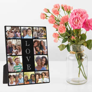 Grandma Love 10 Photo Collage Black Plaque