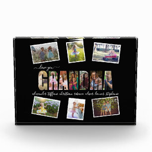 Grandma Love 13 Photo Grandchildren Names Black Block