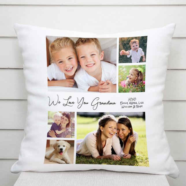 Grandma Love You Photo Collage Cushion (Creator Uploaded)