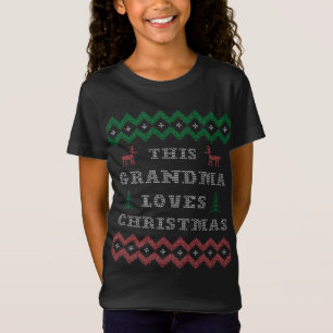 Grandma Loves Christmas, Reindeer And Snow T-Shirt