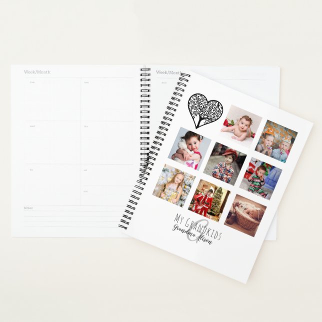 Grandma Loves Her Family Tree Photo Collage Gift Planner (Display)