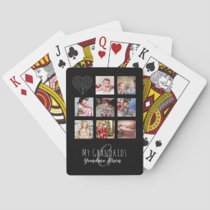 Grandma Loves Her Family Tree Photo Collage Gift Playing Cards