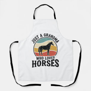 Grandma Loves Horses Vintage Engraving Shirt Desig Apron