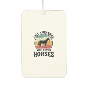 Grandma Loves Horses Vintage Engraving Shirt Desig Car Air Freshener