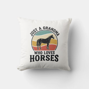 Grandma Loves Horses Vintage Engraving Shirt Desig Cushion