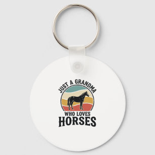 Grandma Loves Horses Vintage Engraving Shirt Desig Key Ring