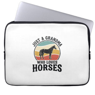 Grandma Loves Horses Vintage Engraving Shirt Desig Laptop Sleeve