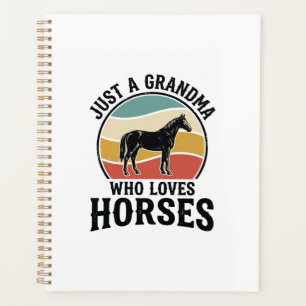 Grandma Loves Horses Vintage Engraving Shirt Desig Planner