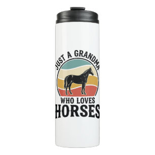 Grandma Loves Horses Vintage Engraving Shirt Desig Thermal Tumbler