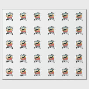 Grandma Loves Horses Vintage Engraving Shirt Desig Wrapping Paper