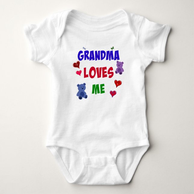 Grandma Loves Me Baby Bodysuit (Front)
