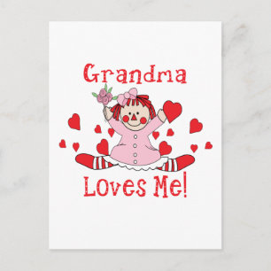 Grandma Love's me Rag Doll Postcard