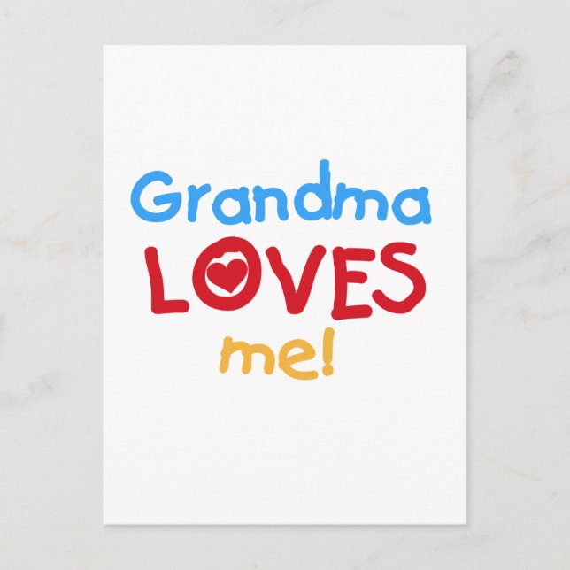 Grandma Loves Me T-shirts and Gifts Postcard (Front)