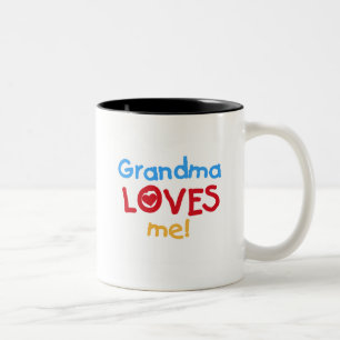 Grandma Loves Me T-shirts and Gifts Two-Tone Coffee Mug