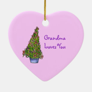 Grandma Loves You Iris  Ornament