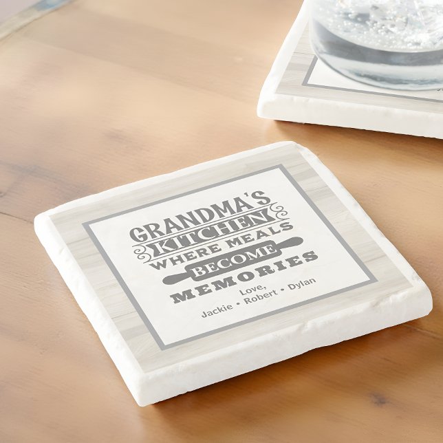 Grandma Meals Become Memories  Stone Coaster (Creator Uploaded)