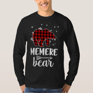 Grandma Memere Bear Christmas Pajama Red Plaid Buf T-Shirt
