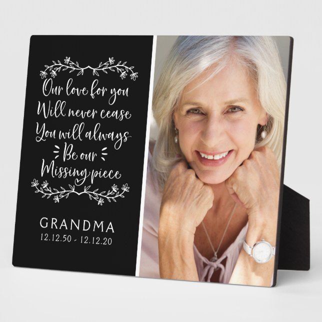 Grandma Memorial Photo Keepsake Plaque (Side)