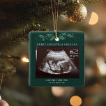Grandma Merry Christmas Pregnancy Baby Ultrasound Ceramic Ornament<br><div class="desc">It's always a good time to share this exciting news with your nearest and dearest. Perfect Christmas gift idea for the grandma to be with ultrasound photo. Customise this unique announcement display, add your details and let everyone know about this special news. Great gift for new parents and baby showers....</div>