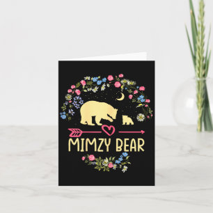 Grandma Mimzy Bear Christmas Family Flower X-mas Card