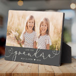 Grandma Modern Heart Script Photo Love Plaque<br><div class="desc">Love you GRANDMA: Great custom photo gift for grandparents, Valentine's Day, Mother's Day, or the Holidays: This modern photo plaque is easy to customise with your favourite photo. The text below can be personalised to read the name of the child or family member as well as the text above grandma...</div>