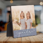 Grandma Modern Heart Script Photo Love  Plaque<br><div class="desc">Love you GRANDMA: Great custom photo gift for grandparents, Valentine's Day, Mother's Day, or the Holidays: This modern photo plaque is easy to customise with your favourite photo. The text below can be personalised to read the name of the child or family member as well as the text above grandma...</div>