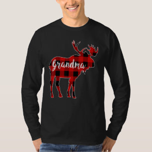 Grandma Moose Red Buffalo Plaid Matching Family Ch T-Shirt