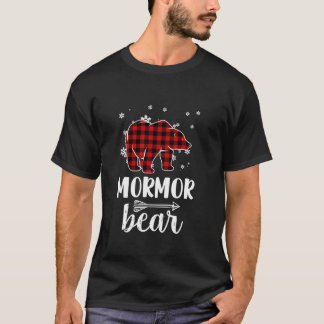 Grandma Mormor Bear Xmas Pajama Red Plaid Buffalo  T-Shirt