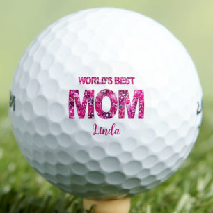 Grandma Mother's Day Gift - Pink Worlds Best Mom Golf Balls