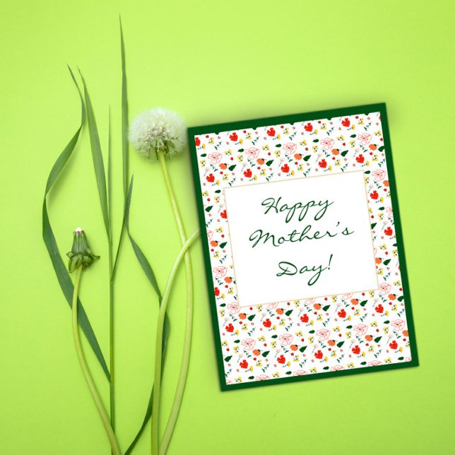 Grandma mother's day Pattern wildflowers  Postcard (Creator Uploaded)