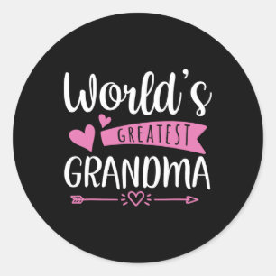 Grandma Mothers Day World's Greatest Grandma Desig Classic Round Sticker