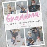 Grandma Nana 5 Photo Collage Fleece Blanket<br><div class="desc">Grandmothers are simply the best! Let your nana know how special they are to you with this personalised nana quote fleecy blanket featuring a white background that can be changed to any colour, 5 photos of her grandkids, the word "grandma" in a cute pink script font, a love heart, and...</div>