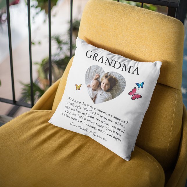 Grandma/Nanny Cute Heart Photo Cushion (Creator Uploaded)