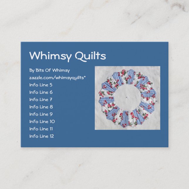 Grandma Nellie's Quilt - Block #3 Business Card (Front)