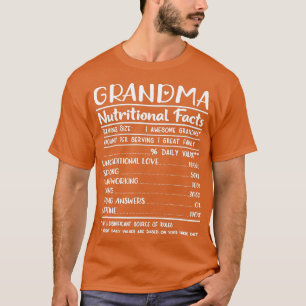 Grandma nutritional facts  gifts for grandma women T-Shirt