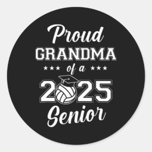 Grandma Of A 2025 Volleyll Senior Graduation Gradu Classic Round Sticker