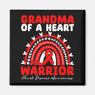 Grandma Of A Heart Warrior Heart Disease Boho Rain Magnet