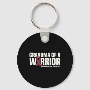 Grandma of a Warrior Brain Aneurysm Awareness Key Ring