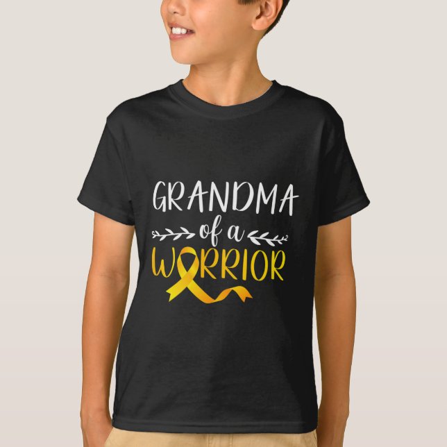 Grandma Of A Warrior Childhood Cancer Awareness Su T-Shirt (Front)